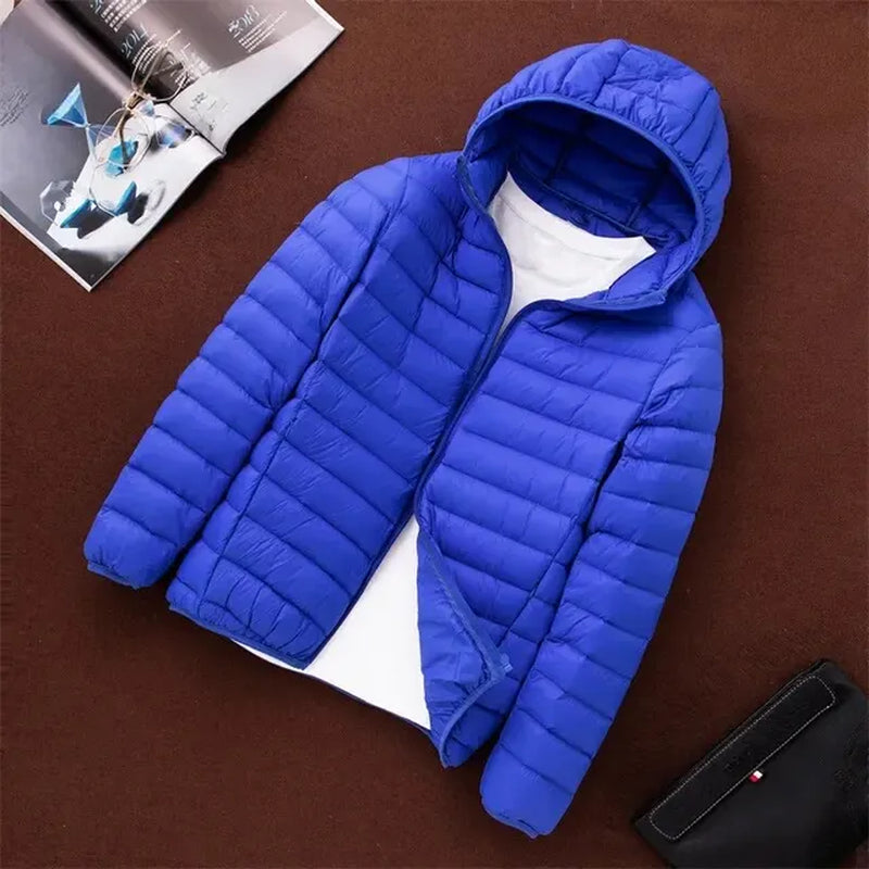 "Stylish Lightweight Men's Hooded Cotton Coat - Slim Fit Stand Collar Jacket V2"