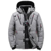 Winter Wonderland: Men's White Duck Down Hooded Parka