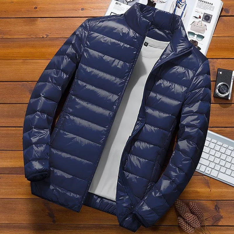 "Trendy Men's Lightweight Cotton Winter Coat for Sports and Casual Wear"