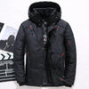 Winter Wonderland: Men's White Duck Down Hooded Parka