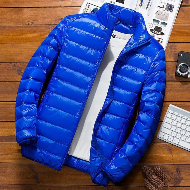 "Trendy Men's Lightweight Cotton Winter Coat for Sports and Casual Wear"