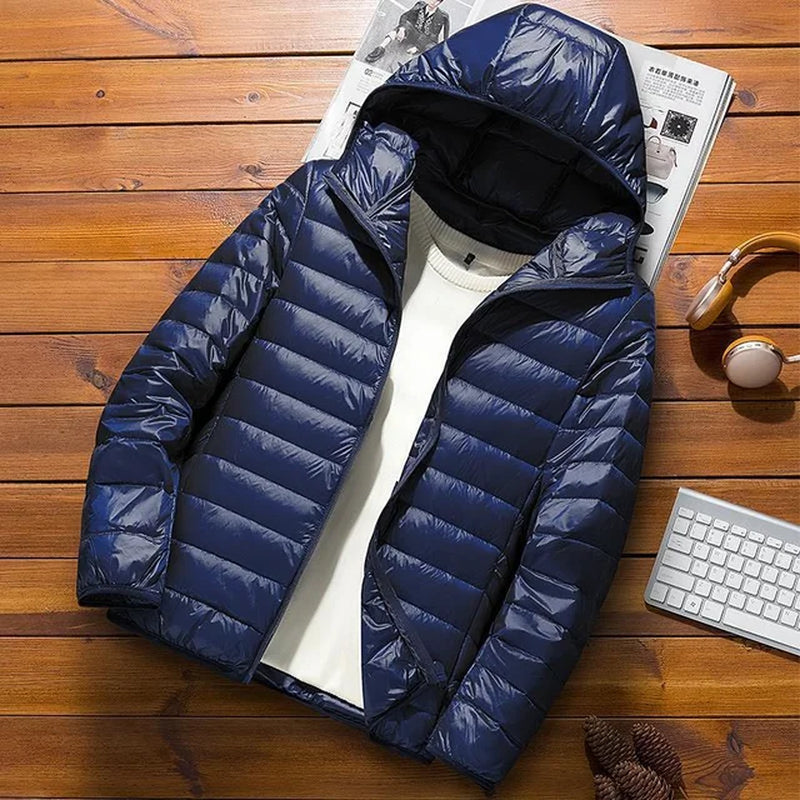 "Trendy Men's Lightweight Cotton Winter Coat for Sports and Casual Wear"